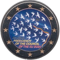 Bélgica 2024 2 € euros conmemorativos Color Presidencia UE Bélgica 2024 2 € euros conmemorativos Color Presidencia UE