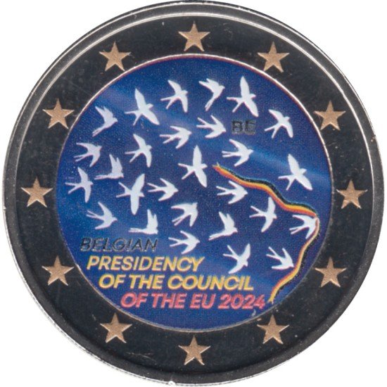 Bélgica 2024 2 € euros conmemorativos Color Presidencia UE Bélgica 2024 2 € euros conmemorativos Color Presidencia UE