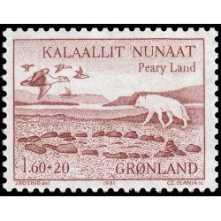 Groenlandia 118 1981 Paisaje en Peary Land Zorro Polar Vulpes lagopus MNH Groenlandia 118 1981 Paisaje en Peary Land Zorro Polar Vulpes lagopus MNH