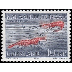 Groenlandia 121 1982 Fauna Gamba del Norte Pandalus borealis MNH Groenlandia 121 1982 Fauna Gamba del Norte Pandalus borealis MNH