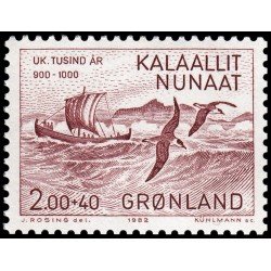 Groenlandia 125 1982 1000 años de Colonización de Groenlandia Descubrimiento de Groenlandia por Erik el Rojo MNH