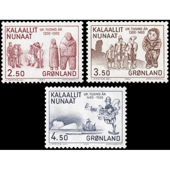Groenlandia 131/33 1983 1000 años de colonización de Groenlandia MNH
