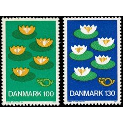 Dinamarca Denmark 636/37 1977 Norden 1977 Nenúfares MNH Dinamarca Denmark 636/37 1977 Norden 1977 Nenúfares MNH