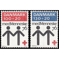 Dinamarca Denmark 617/18 1976 Centenario de la Cruz Roja danesa MNH Dinamarca Denmark 617/18 1976 Centenario de la Cruz Roja danesa MNH