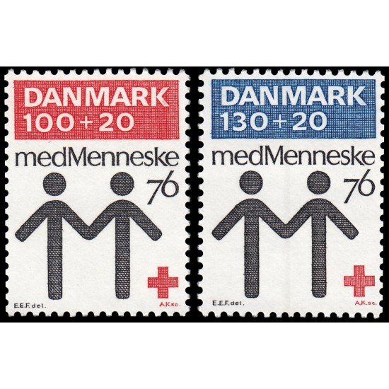 Dinamarca Denmark 617/18 1976 Centenario de la Cruz Roja danesa MNH Dinamarca Denmark 617/18 1976 Centenario de la Cruz Roja danesa MNH
