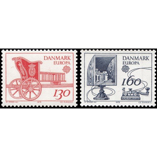 Dinamarca Denmark 687/88 1979 Europa Historia postal MNH Dinamarca Denmark 687/88 1979 Europa Historia postal MNH
