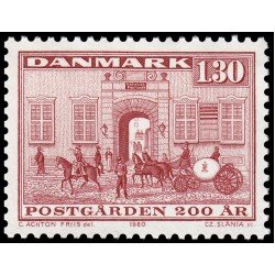 Dinamarca  Denmark 698 1980 200 aniv. Oficina de la Guardia Real del Correo, Copenhague MNH
