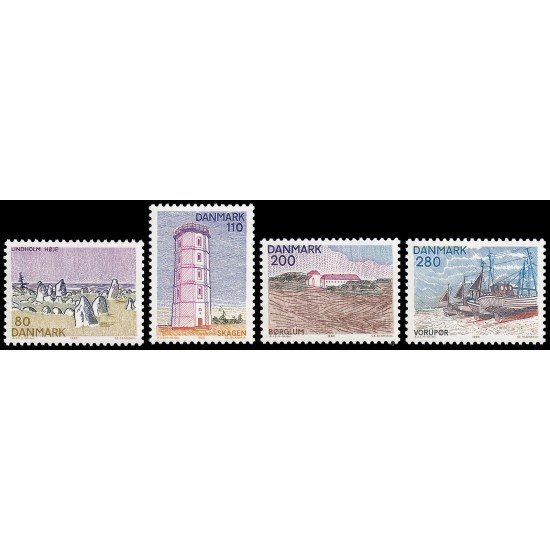 Dinamarca Denmark 707/10 1980 Paisajes de Jutlandia norte MNH Dinamarca Denmark 707/10 1980 Paisajes de Jutlandia norte MNH