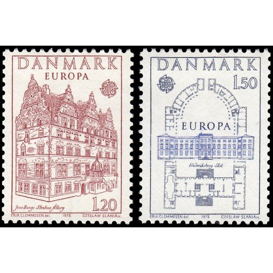 Dinamarca Denmark 663/64 1978 Europa Monumentos MNH Dinamarca Denmark 663/64 1978 Europa Monumentos MNH
