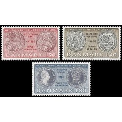 Dinamarca Denmark 713/15 1980 Colección Real de medallas y monedas del Museo Nacional MNH Dinamarca Denmark 713/15 1980 Colección Real de medallas y monedas del Museo Nacional MNH