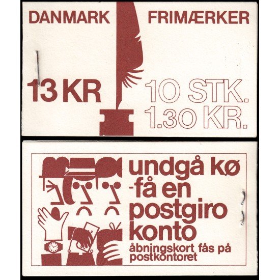 Dinamarca  Denmark 695 C695 1979 200 aniv. del nacimiento del poeta Adam Oehlenschläg Carnet MNH