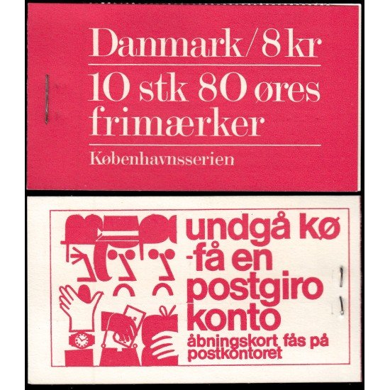 Dinamarca Denmark 620 C620 1976 Paisajes de Copenhague Carnet MNH Dinamarca Denmark 620 C620 1976 Paisajes de Copenhague Carnet MNH