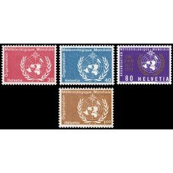 Suiza Switzerland Servicios 437/40 1973 Centenario de la Organización Meteorológica Mundial MNH Suiza Switzerland Servicios 437/40 1973 Centenario de la Organización Meteorológica Mundial MNH