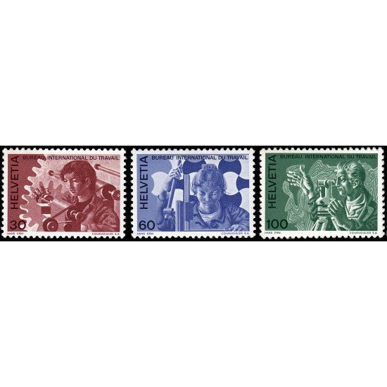 Suiza Switzerland Servicios 443/45 1975 Oficina de trabajo internacional MNH Suiza Switzerland Servicios 443/45 1975 Oficina de trabajo internacional MNH