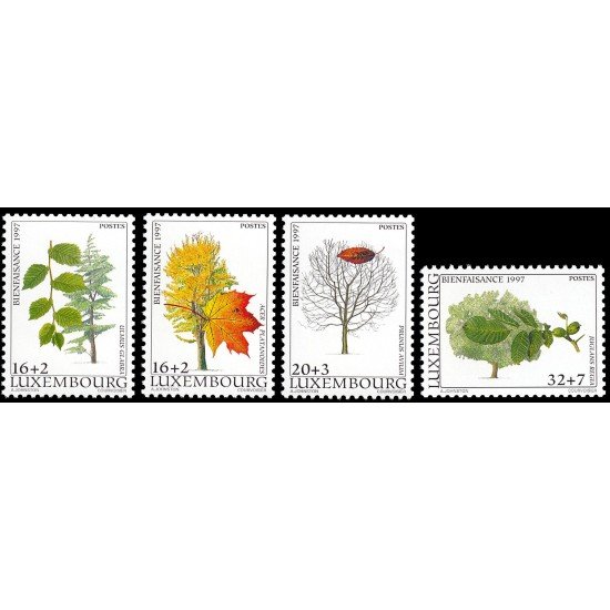 Luxemburgo 1381/84 1997 Beneficencia Los áboles de nuestras regiones MNH Luxemburgo 1381/84 1997 Beneficencia Los áboles de nuestras regiones MNH
