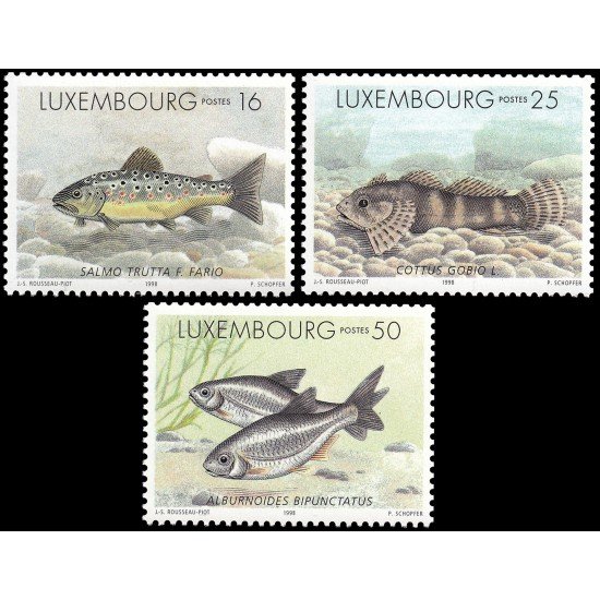 Luxemburgo 1387/89 1998 Fauna Peces MNH Luxemburgo 1387/89 1998 Fauna Peces MNH