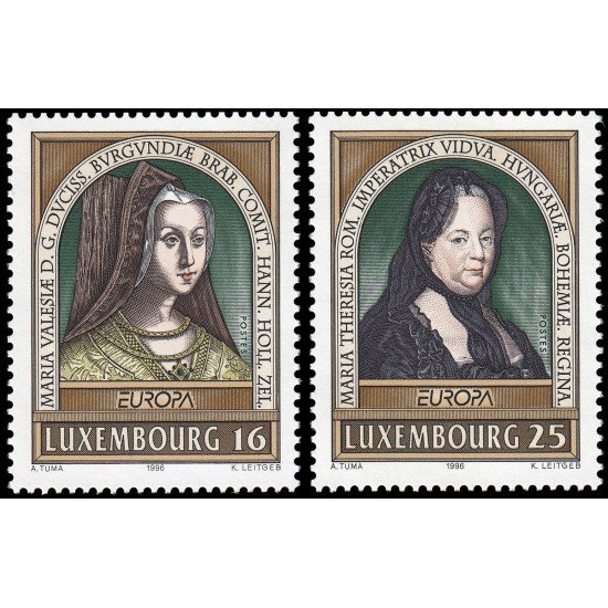 Luxemburgo 1340/41 1996 Europa Mujeres célebres MNH