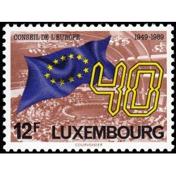 Luxemburgo 1171 1989 40 Aniv. del Consejo de Europa Asamblea y Bandera MNH Luxemburgo 1171 1989 40 Aniv. del Consejo de Europa Asamblea y Bandera MNH