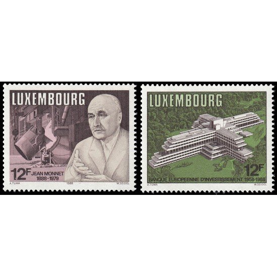 Luxemburgo 1157/58 1988 Aniversarios MNH