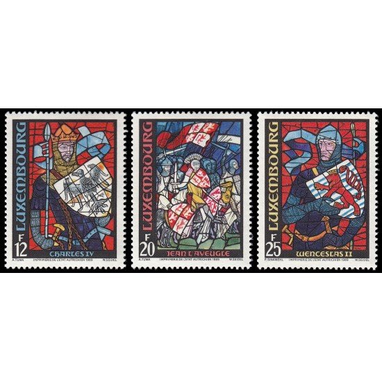 Luxemburgo 1177/79 1989 Historia de Luxemburgo Retratos de soberanos MNH