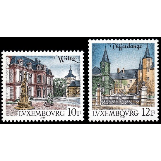 Luxemburgo 1151/52 1988 Lugares turísticos MNH Luxemburgo 1151/52 1988 Lugares turísticos MNH