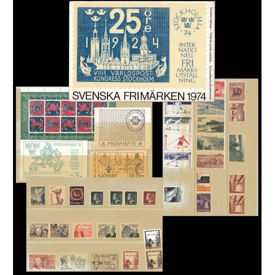 Suecia 1974 en carpeta oficial Suecia 1974 en carpeta oficial