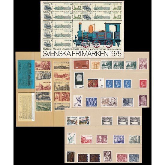 Suecia 1975 en carpeta oficial Suecia 1975 en carpeta oficial
