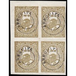 Perú Arequipa 24 1885 Sellos de 1885 con sobrecarga en rojo o negro BL.4 MH Perú Arequipa 24 1885 Sellos de 1885 con sobrecarga en rojo o negro BL.4 MH