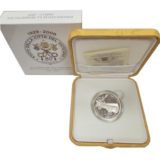 Vaticano 2009 Estuche Oficial Moneda 10 € euros Fundación Estado Vaticano Proof Vaticano 2009 Estuche Oficial Moneda 10 € euros Fundación Estado Vaticano Proof