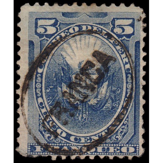 Perú Chiclayo 1 1884 Sellos de 1874 con sobrecarga MH