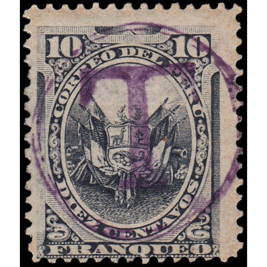Perú Moquegua 13 1885 Sellos de Perú de 1884 con sobrecarga MH Perú Moquegua 13 1885 Sellos de Perú de 1884 con sobrecarga MH