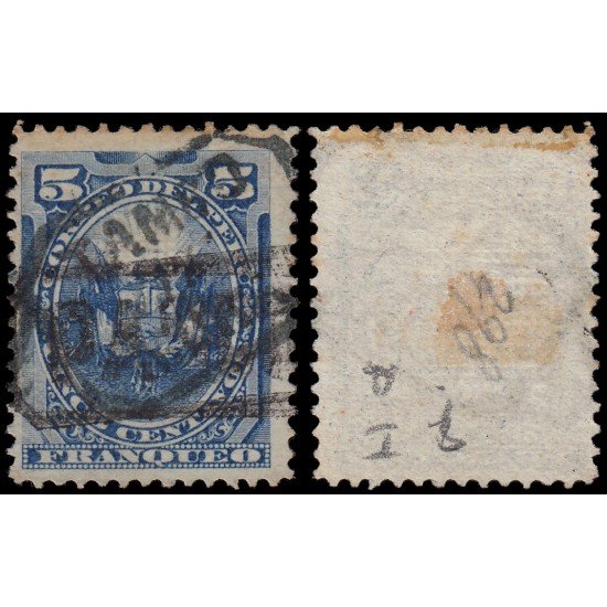 Perú Pasco 1 1884 Sellos de Perú de 1874-84 con sobrecarga Usado Perú Pasco 1 1884 Sellos de Perú de 1874-84 con sobrecarga Usado