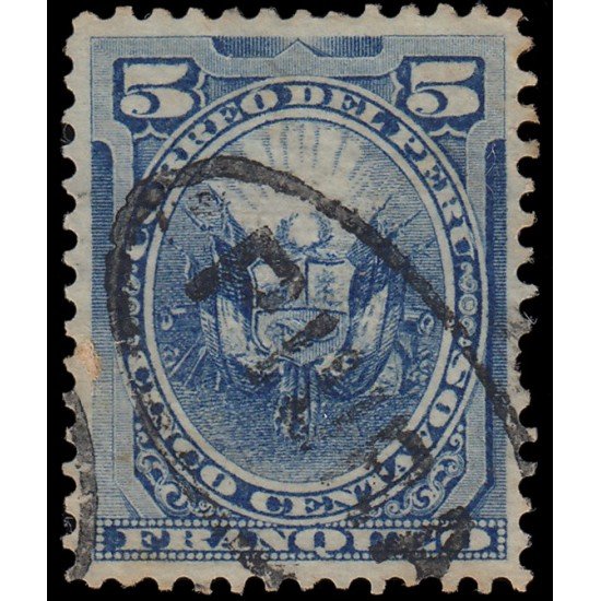Perú Piura 7 1884 Sellos de Perú de 1874-79 con sobrecarga MH Perú Piura 7 1884 Sellos de Perú de 1874-79 con sobrecarga MH