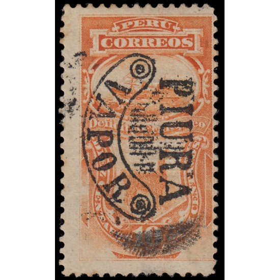 Perú Piura 12 1884 Sellos-tasas de Perú de 1874-79 con sobrecarga Usado Perú Piura 12 1884 Sellos-tasas de Perú de 1874-79 con sobrecarga Usado