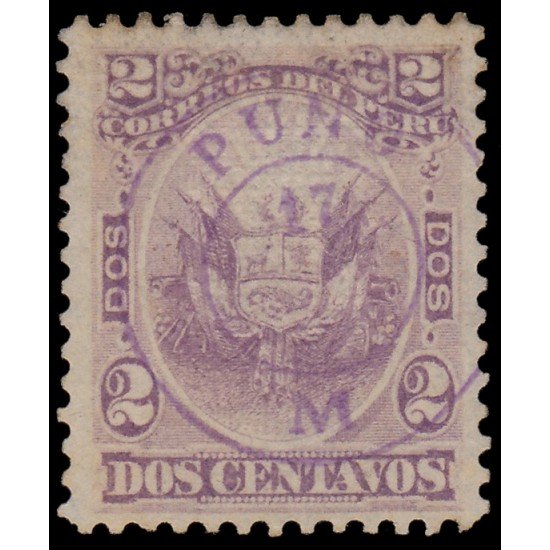 Perú Puno 8 1884 Sellos de Perú de 1874-79 con sobrecarga MH Perú Puno 8 1884 Sellos de Perú de 1874-79 con sobrecarga MH