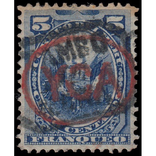 Perú Yca 2a 1884 Sellos de Perú de1874-85 con sobrecarga negra o violeta Usado