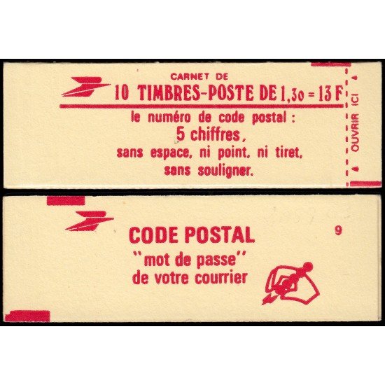 France Francia Carnets 2059-C3 Tipo Sabine rojo 10 sellos MNH