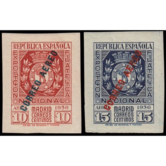 España Spain 729/30 1936 Exposición Filatélica de Madrid MNH