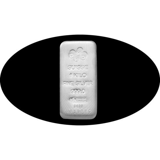 Lingote Ingot 1 kg plata fina 999,9 Pamp Plata Ag