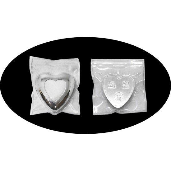 Lingote Ingot 50 gramos Corazón de Plata Heimerle & Meule Ag Lingote Ingot 50 gramos Corazón de Plata Heimerle & Meule Ag