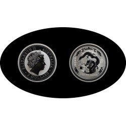 Australia 2 OZ onza 2000 Year of the Dragon Año del Dragón 2$ Plata Ag 