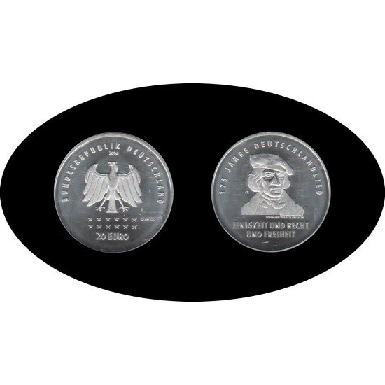 Alemania 2016 20€ Deutschlandlied Plata Ag