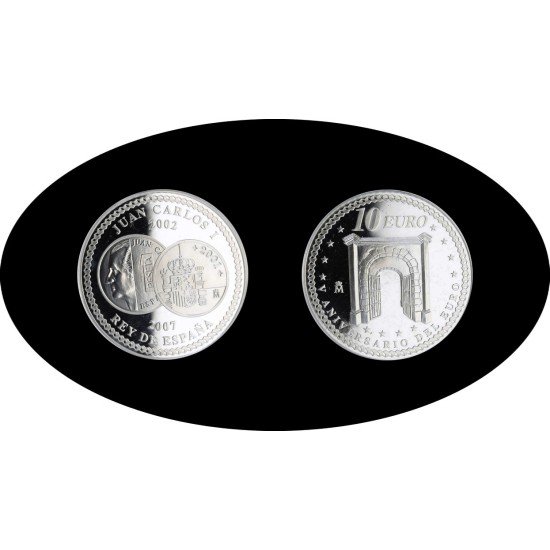 España Spain 2007 10€ Juan Carlos I Circulación del euro Cooperación Plata Ag España Spain 2007 10€ Juan Carlos I Circulación del euro Cooperación Plata Ag