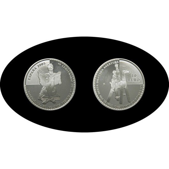 España Spain 2005 10€ 400 aniv. Don Quijote Llegada de Clavileño Plata Ag España Spain 2005 10€ 400 aniv. Don Quijote Llegada de Clavileño Plata Ag