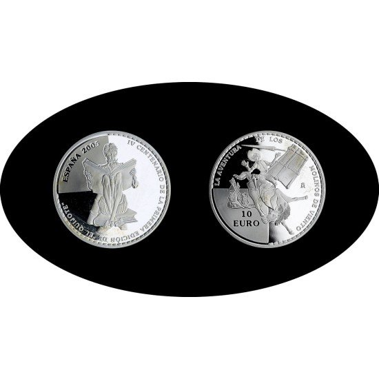 España Spain 2005 10€ 400 aniv. Don Quijote Molinos de viento Plata Ag España Spain 2005 10€ 400 aniv. Don Quijote Molinos de viento Plata Ag