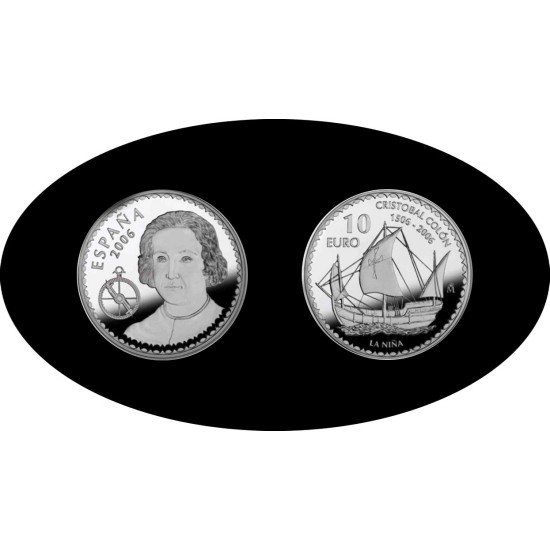 España Spain 2006 10€ Colon Columbus La Niña Plata Ag España Spain 2006 10€ Colon Columbus La Niña Plata Ag