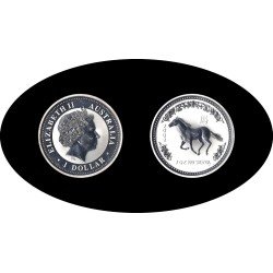 Australia 1 OZ onza 2002 Año del caballo Year of the horse 1$ Plata Ag Australia 1 OZ onza 2002 Año del caballo Year of the horse 1$ Plata Ag