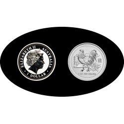 Australia 1 OZ onza 2005 Año del Gallo Year of the Rooster 1$ Plata Ag Australia 1 OZ onza 2005 Año del Gallo Year of the Rooster 1$ Plata Ag