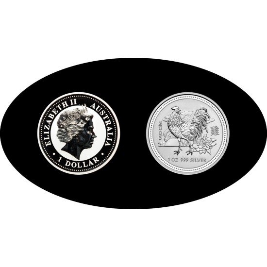 Australia 1 OZ onza 2005 Año del Gallo Year of the Rooster 1$ Plata Ag Australia 1 OZ onza 2005 Año del Gallo Year of the Rooster 1$ Plata Ag