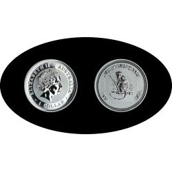 Australia 1 OZ onza 2004 Año del Mono Year of the Monkey 1$ Plata Ag Australia 1 OZ onza 2004 Año del Mono Year of the Monkey 1$ Plata Ag